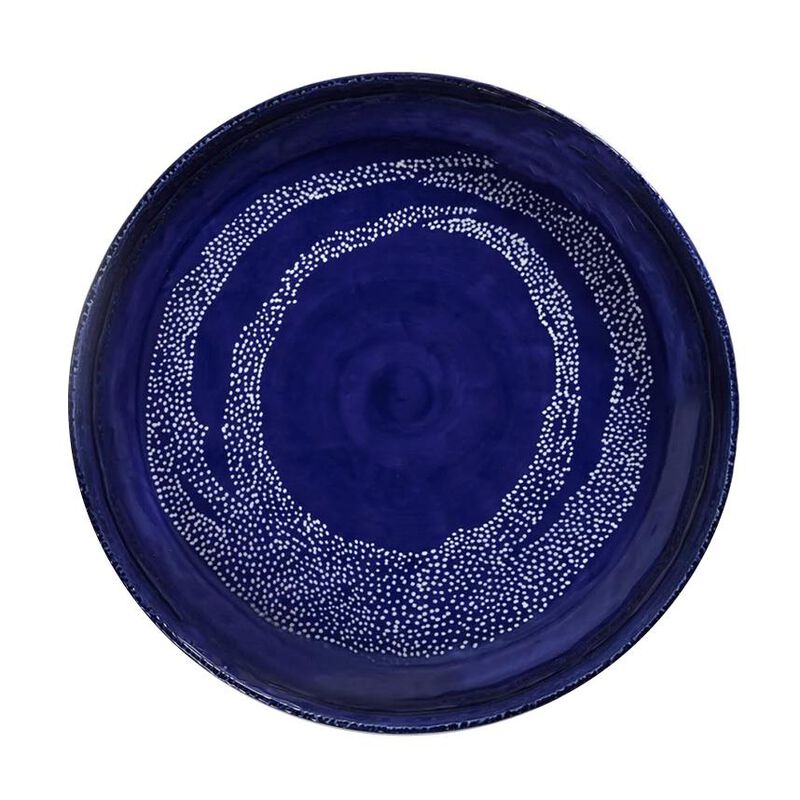Ottolenghi Feast Serving Plate M Lapis Lazuli Swirl Dote White image number 0